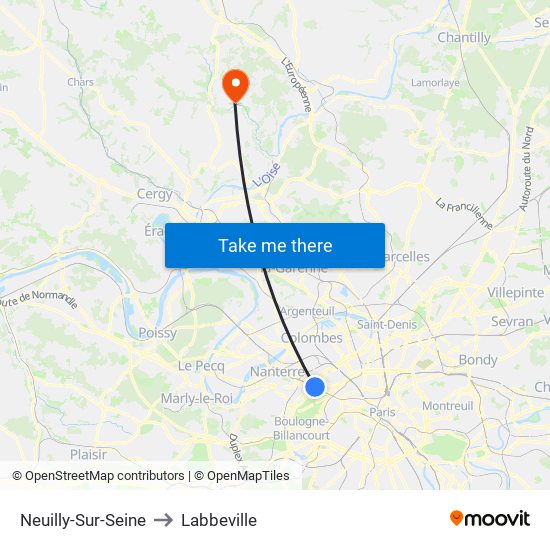 Neuilly-Sur-Seine to Labbeville map