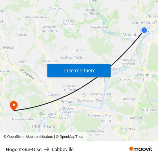 Nogent-Sur-Oise to Labbeville map