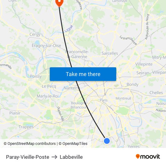 Paray-Vieille-Poste to Labbeville map