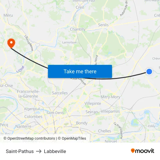 Saint-Pathus to Labbeville map