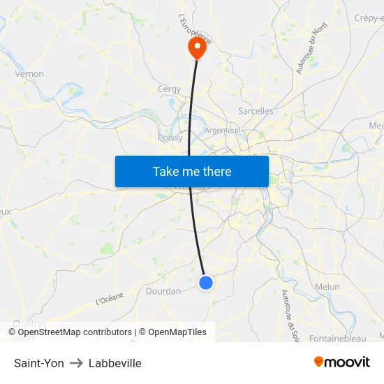 Saint-Yon to Labbeville map