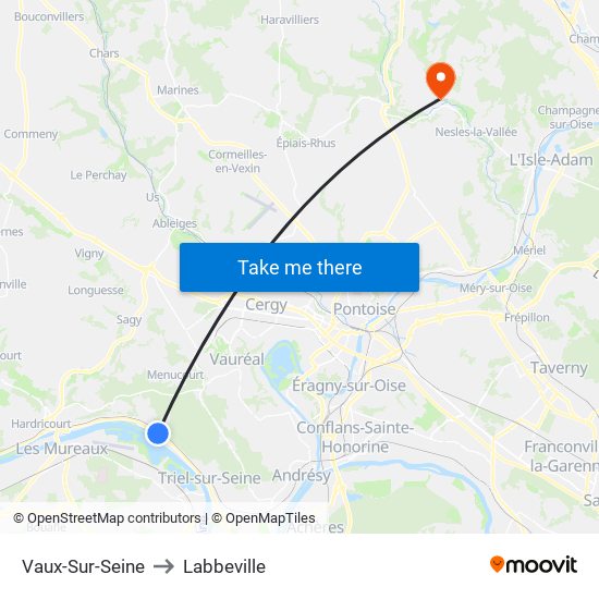 Vaux-Sur-Seine to Labbeville map