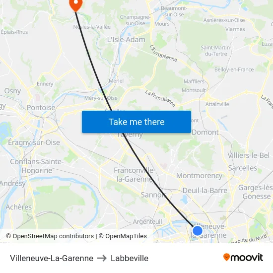 Villeneuve-La-Garenne to Labbeville map