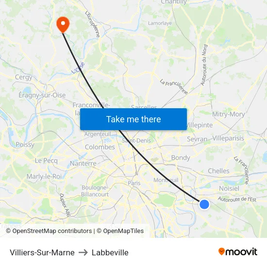 Villiers-Sur-Marne to Labbeville map