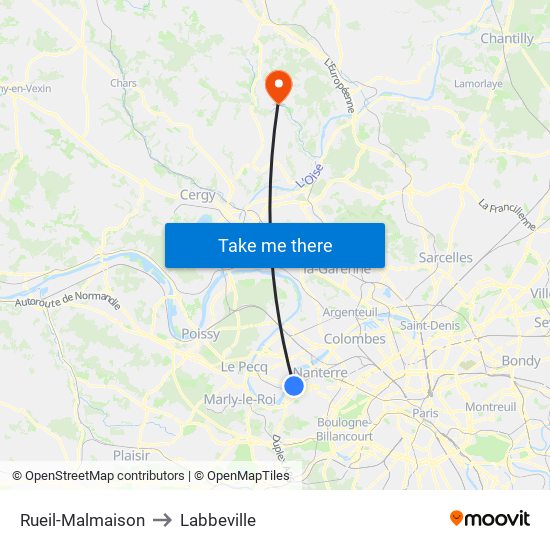 Rueil-Malmaison to Labbeville map