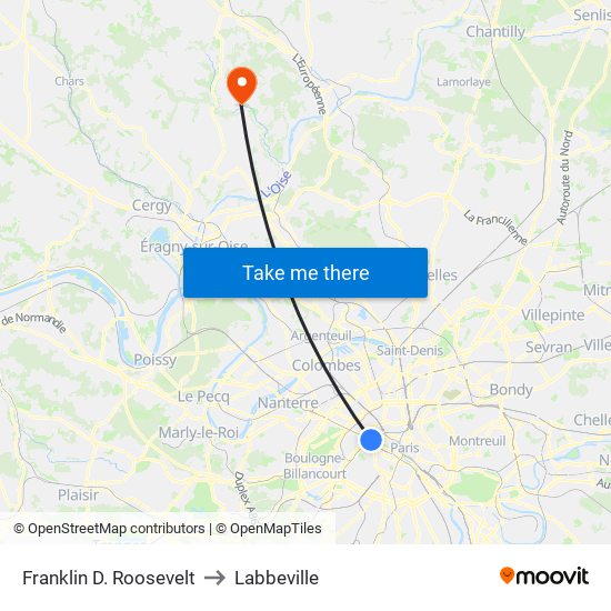 Franklin D. Roosevelt to Labbeville map