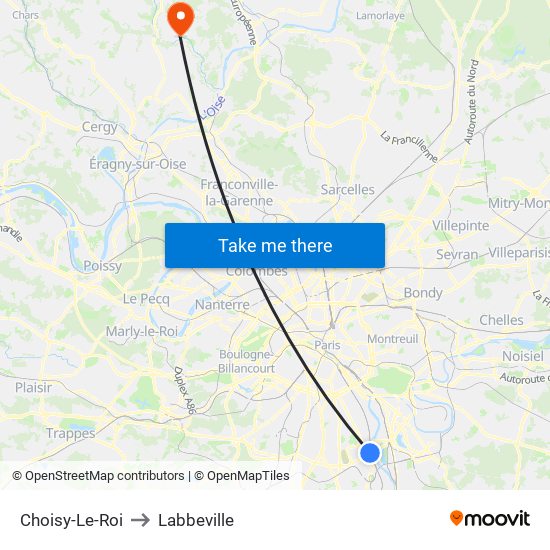 Choisy-Le-Roi to Labbeville map