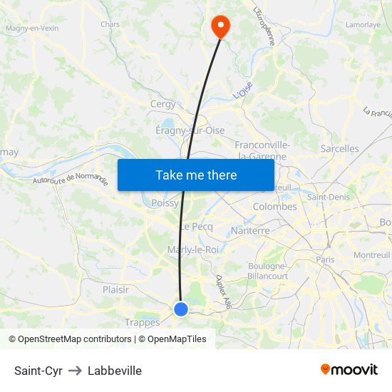 Saint-Cyr to Labbeville map