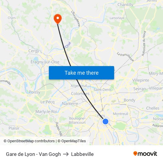 Gare de Lyon - Van Gogh to Labbeville map