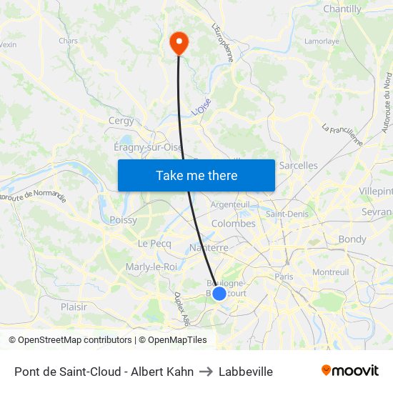 Pont de Saint-Cloud - Albert Kahn to Labbeville map