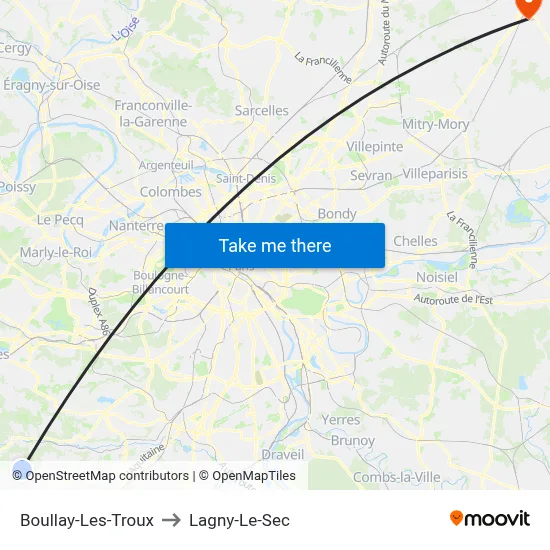 Boullay-Les-Troux to Lagny-Le-Sec map