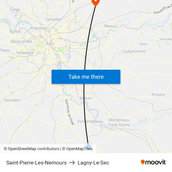 Saint-Pierre-Les-Nemours to Lagny-Le-Sec map