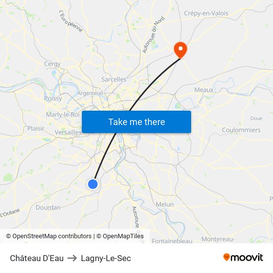 Château D'Eau to Lagny-Le-Sec map