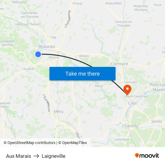Aux Marais to Laigneville map