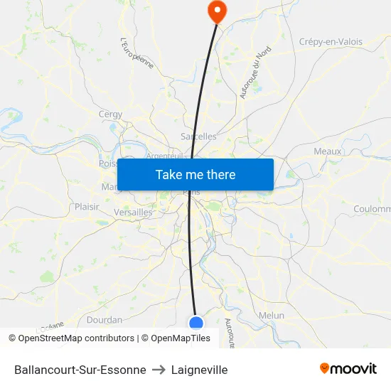 Ballancourt-Sur-Essonne to Laigneville map