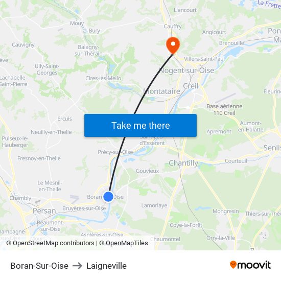 Boran-Sur-Oise to Laigneville map