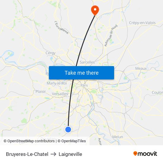 Bruyeres-Le-Chatel to Laigneville map