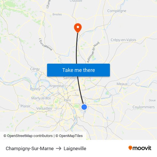 Champigny-Sur-Marne to Laigneville map