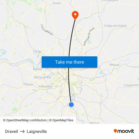 Draveil to Laigneville map