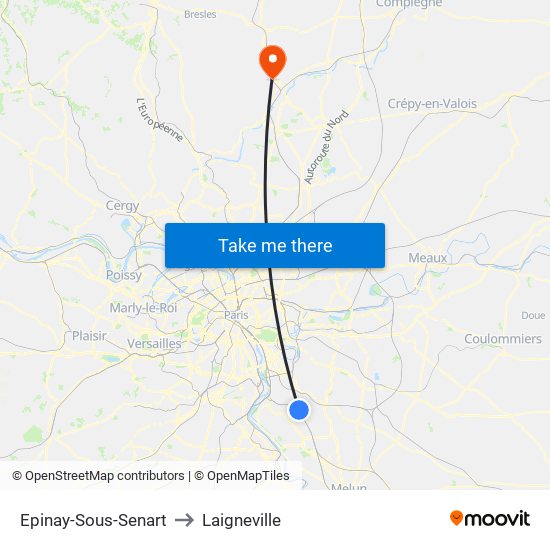 Epinay-Sous-Senart to Laigneville map