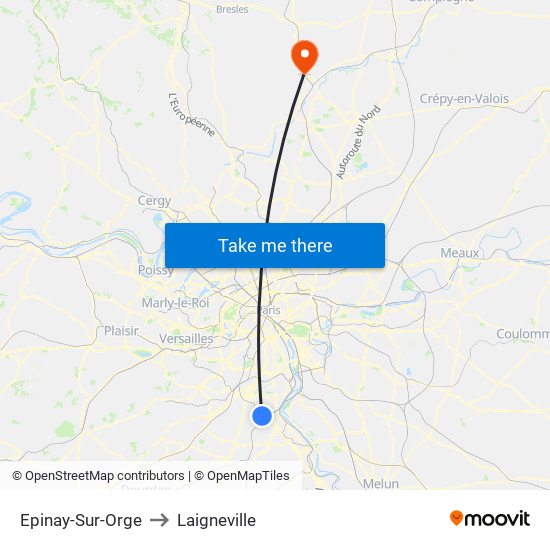 Epinay-Sur-Orge to Laigneville map