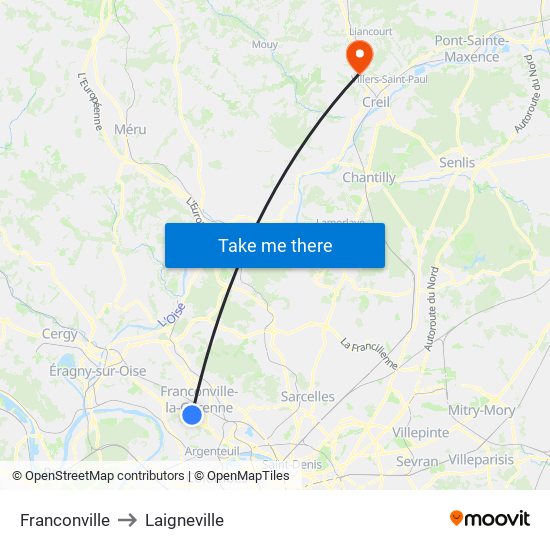 Franconville to Laigneville map
