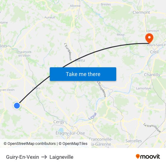 Guiry-En-Vexin to Laigneville map