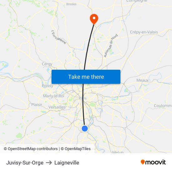 Juvisy-Sur-Orge to Laigneville map