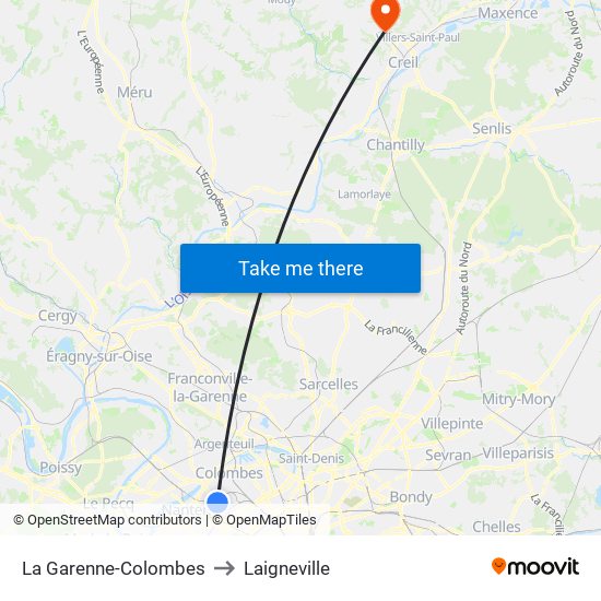 La Garenne-Colombes to Laigneville map
