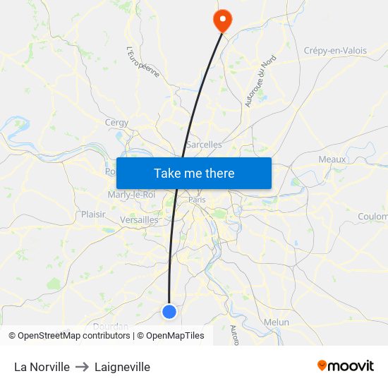 La Norville to Laigneville map