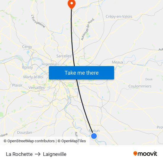 La Rochette to Laigneville map