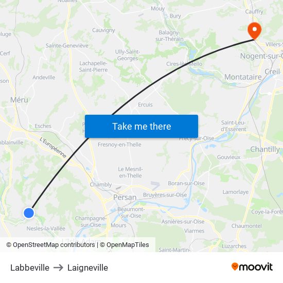 Labbeville to Laigneville map