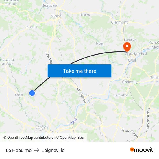 Le Heaulme to Laigneville map