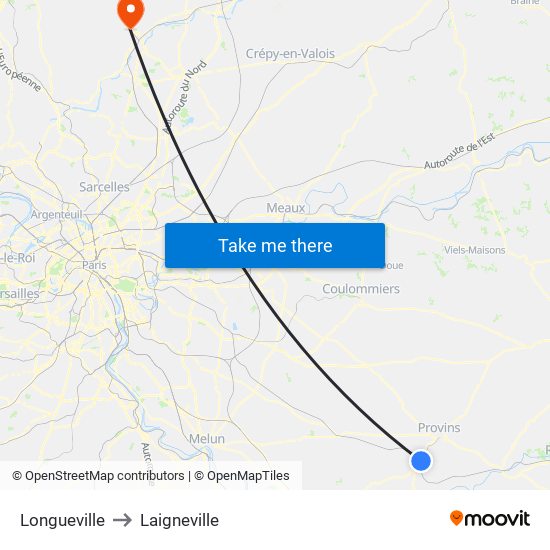Longueville to Laigneville map