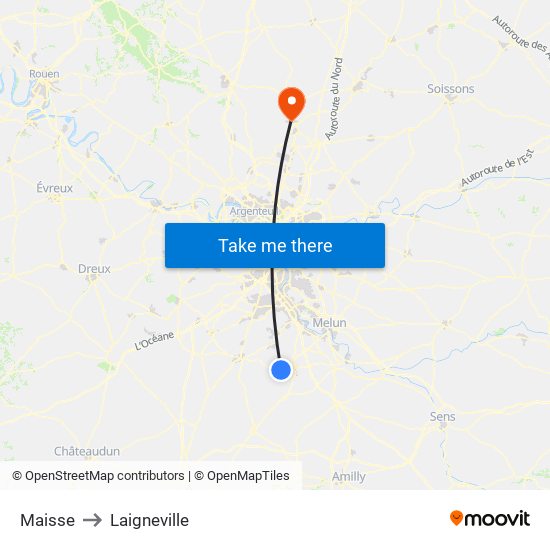 Maisse to Laigneville map