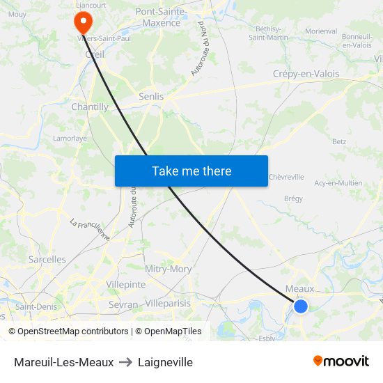 Mareuil-Les-Meaux to Laigneville map