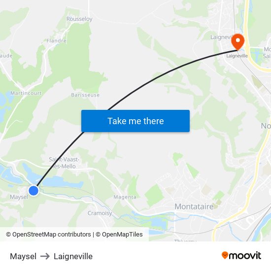 Maysel to Laigneville map