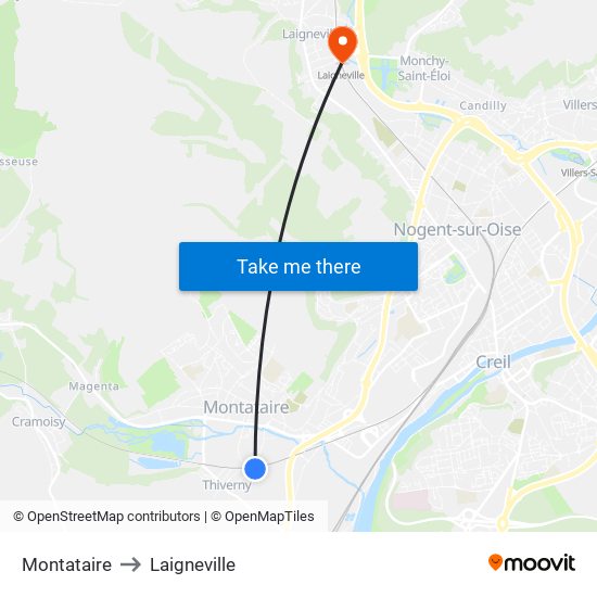 Montataire to Laigneville map