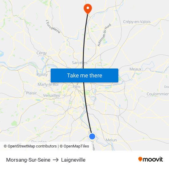 Morsang-Sur-Seine to Laigneville map