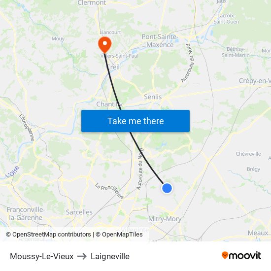 Moussy-Le-Vieux to Laigneville map