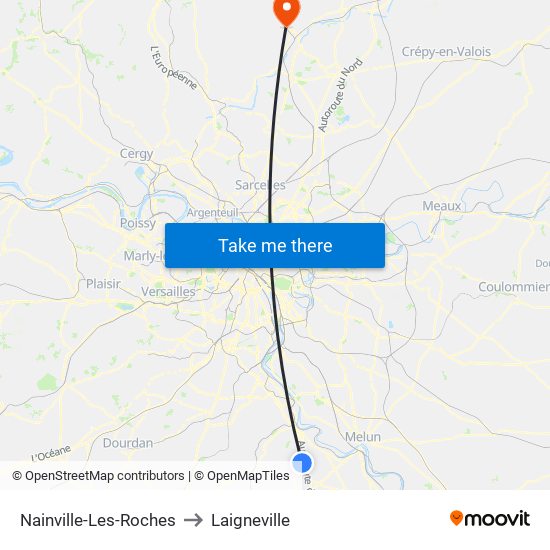 Nainville-Les-Roches to Laigneville map