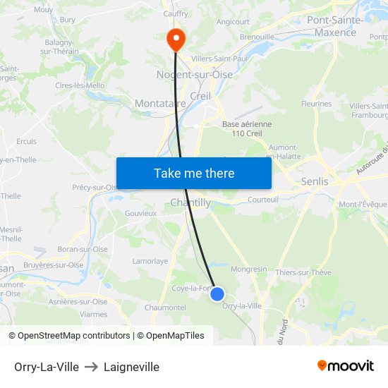 Orry-La-Ville to Laigneville map