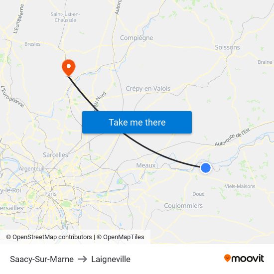 Saacy-Sur-Marne to Laigneville map
