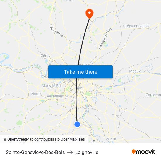 Sainte-Genevieve-Des-Bois to Laigneville map