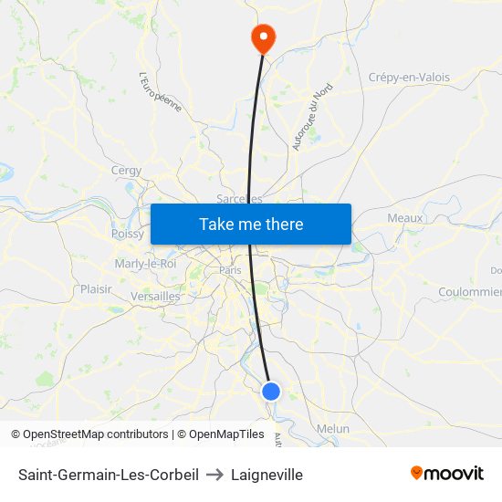 Saint-Germain-Les-Corbeil to Laigneville map