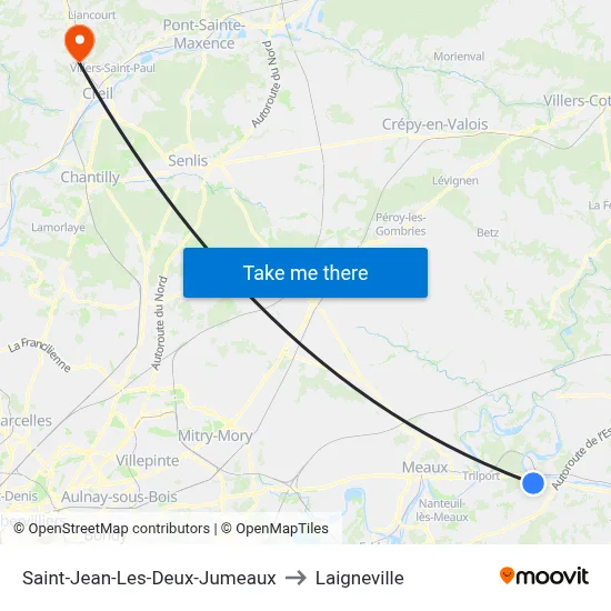 Saint-Jean-Les-Deux-Jumeaux to Laigneville map