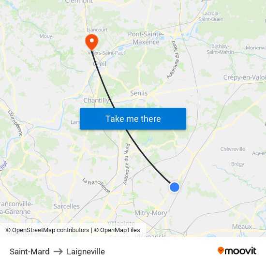 Saint-Mard to Laigneville map