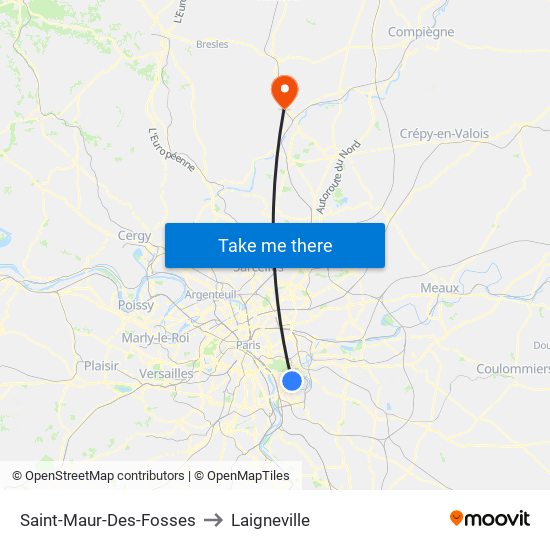 Saint-Maur-Des-Fosses to Laigneville map