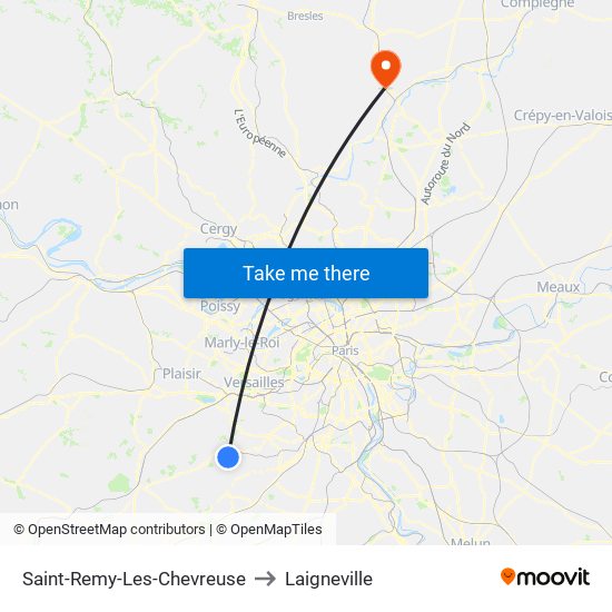 Saint-Remy-Les-Chevreuse to Laigneville map