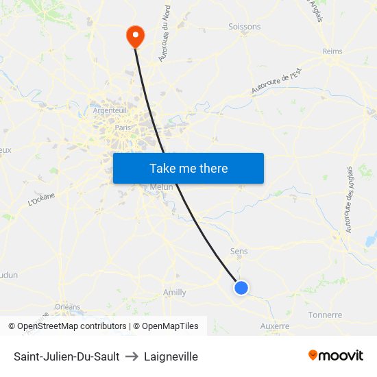 Saint-Julien-Du-Sault to Laigneville map